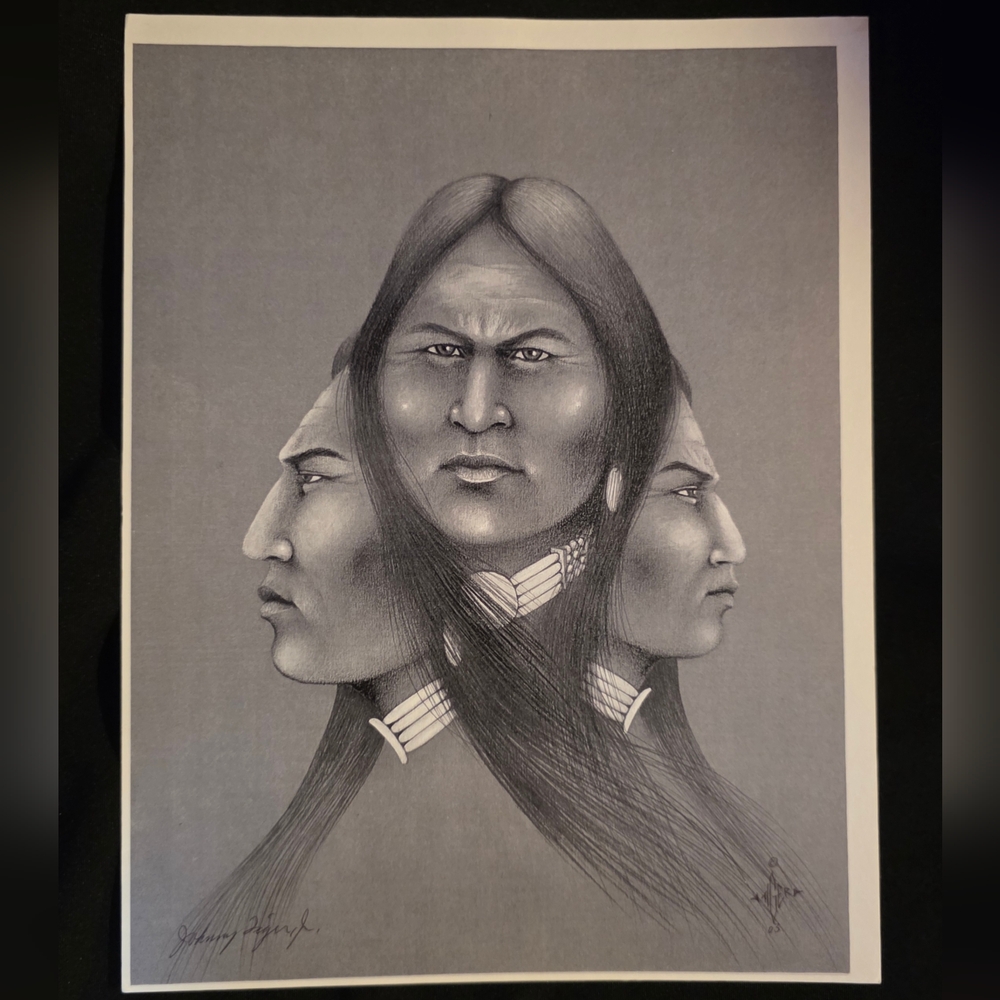 “What’s Ahead?” by Johnny Tiger Jr. – Double Signed Print – $200
